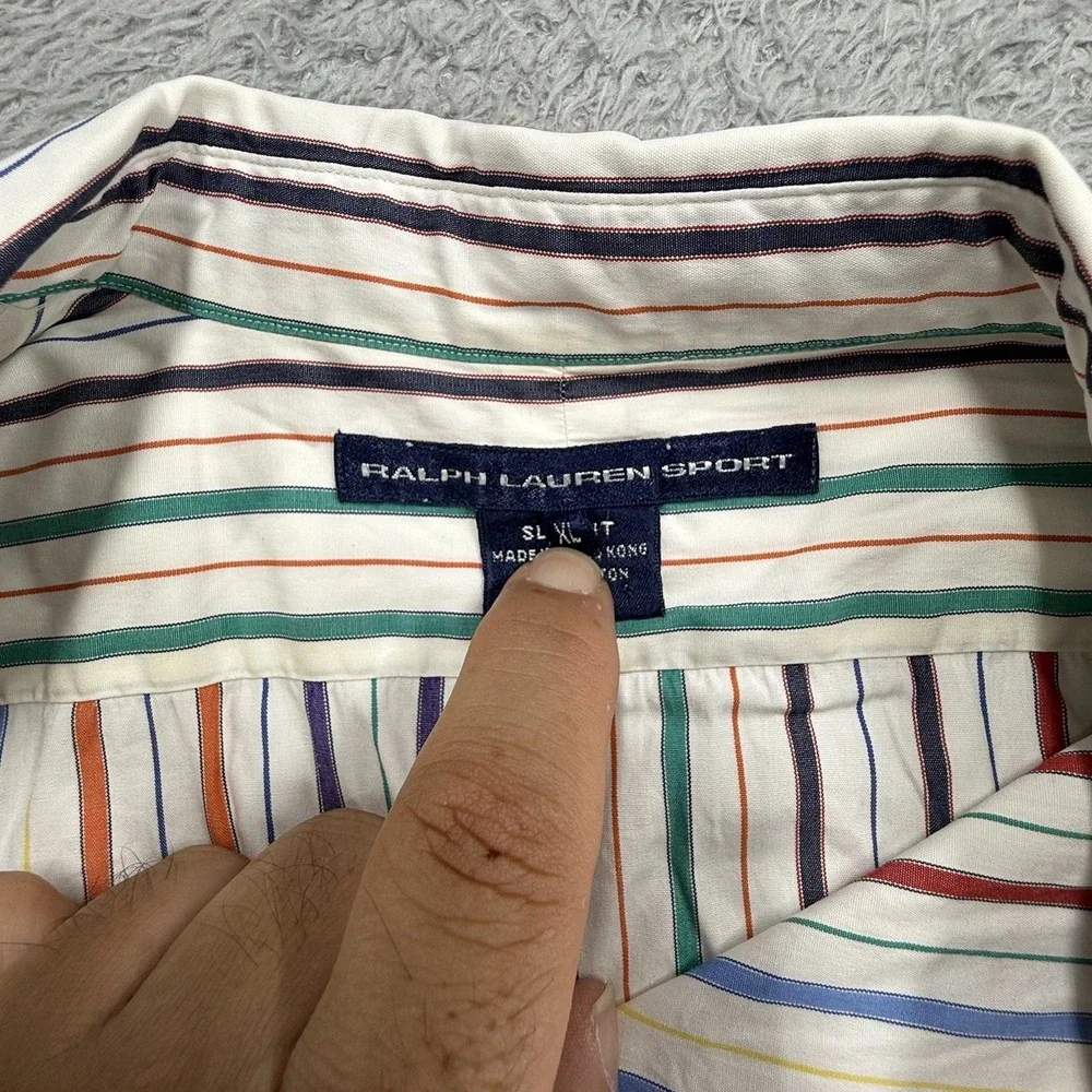 RALPH LAUREN SPORT‎ Slim Fit Button Xl  Striped multicolor